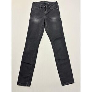 Old Navy Rockstar Super Skinny Mid Rise Built-In Warm Jeans Women's 4 Black